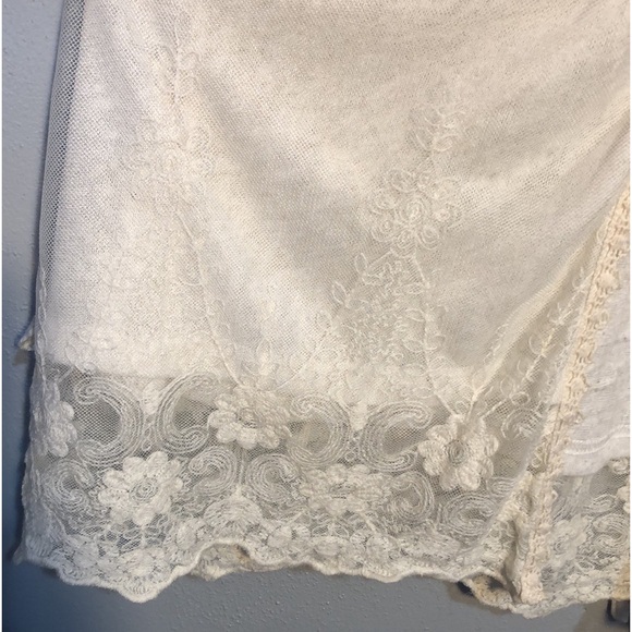 A’REVE | Women’s Cream Linen Blend Button Tie Back Long Lace Cardigan size S - Picture 11 of 15